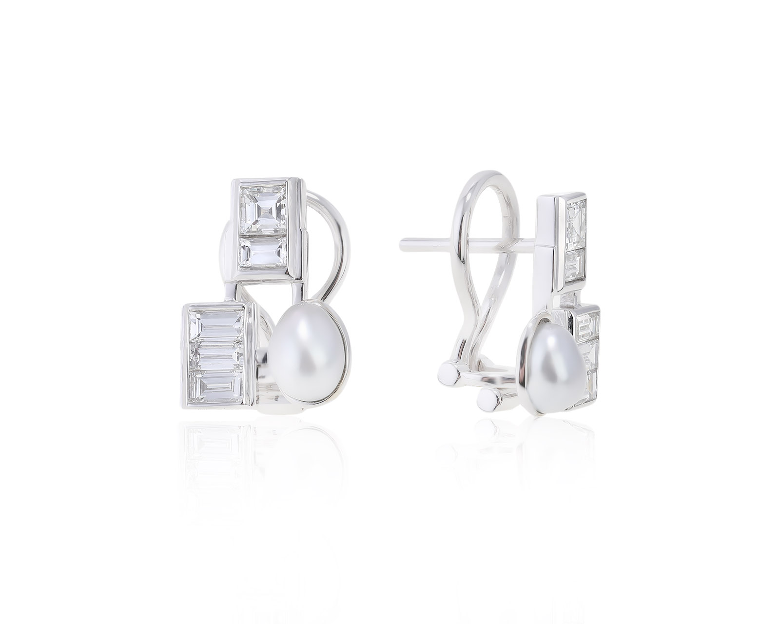 Очаровательные золотые серьги с жемчугом 100222/6