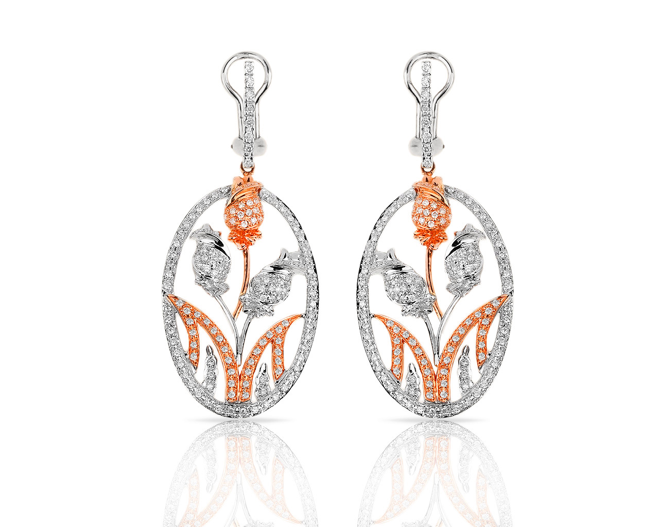 Прекрасные золотые серьги с бриллиантами 1.48ct 280218/4