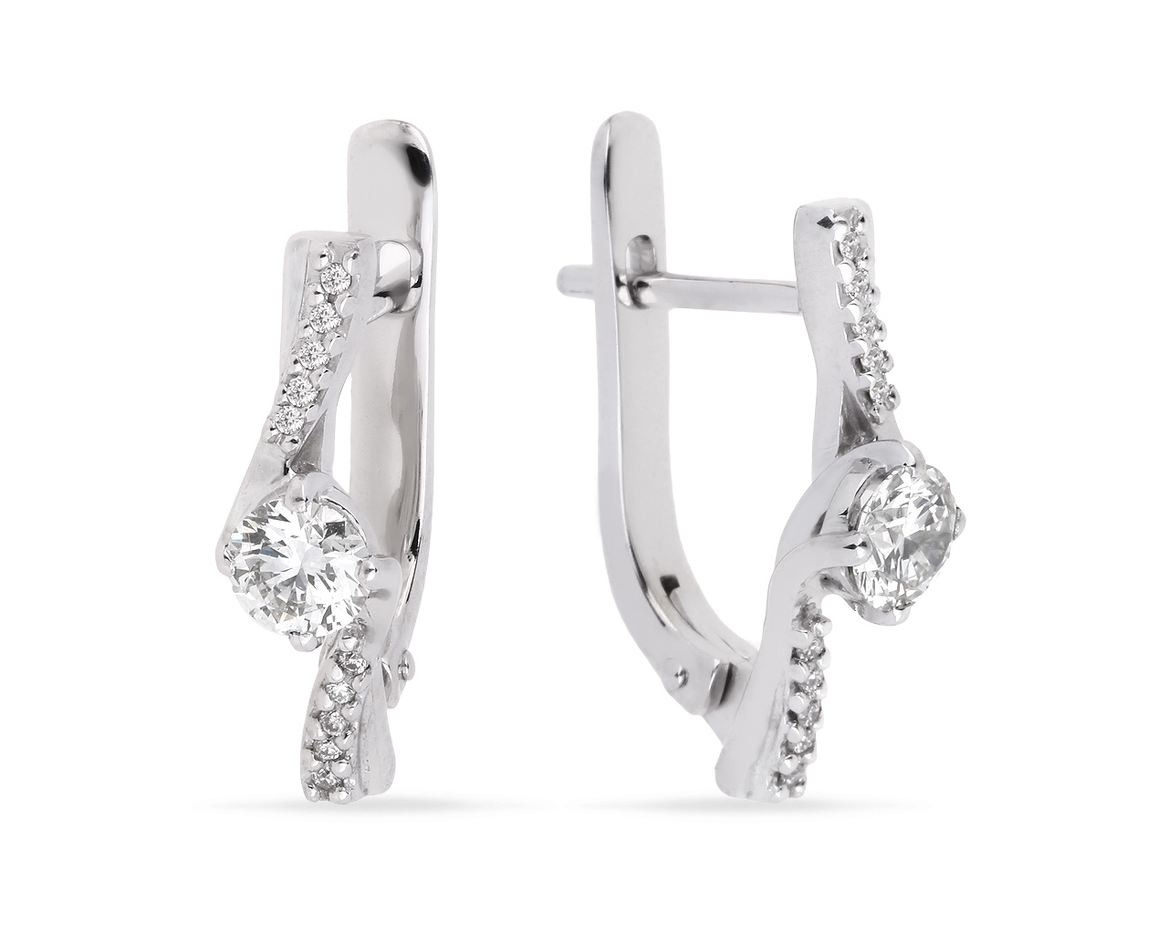 Красивые золотые серьги с бриллиантами 0.56ct 130618/11