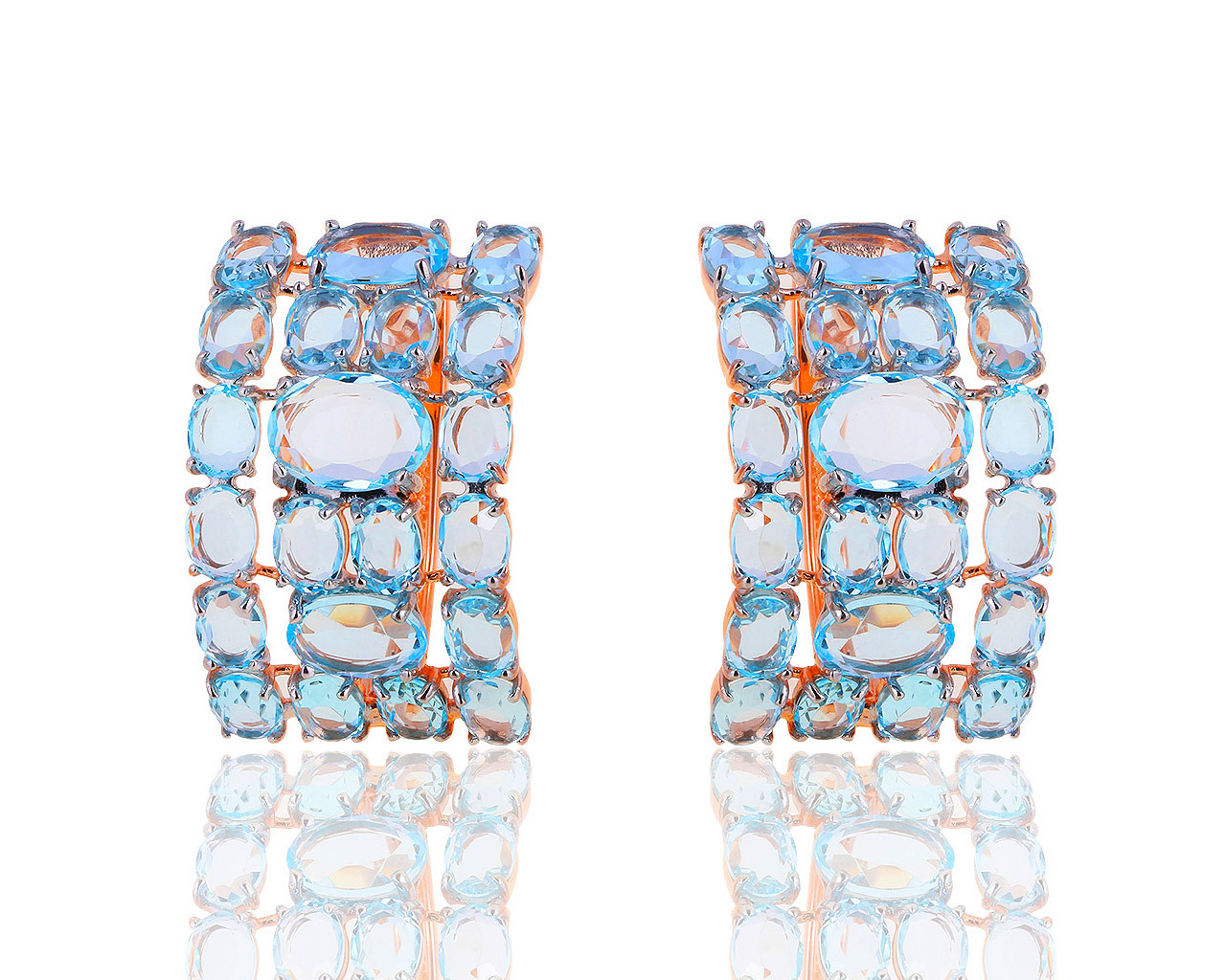 Яркие золотые серьги с топазами 271018/3