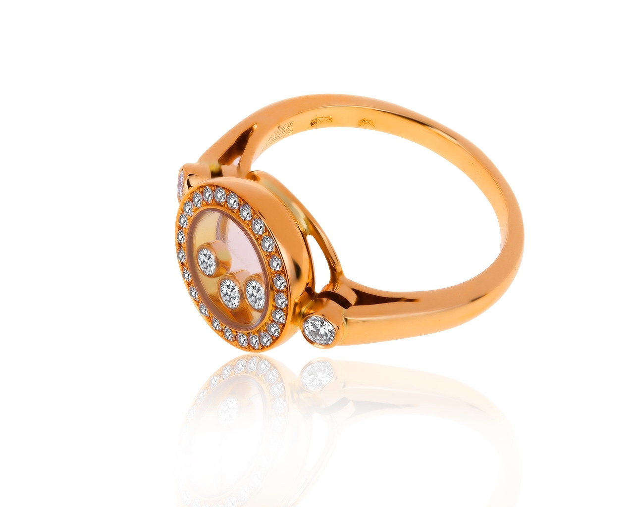 Оригинальное золотое кольцо с бриллиантами 0.39ct Chopard
