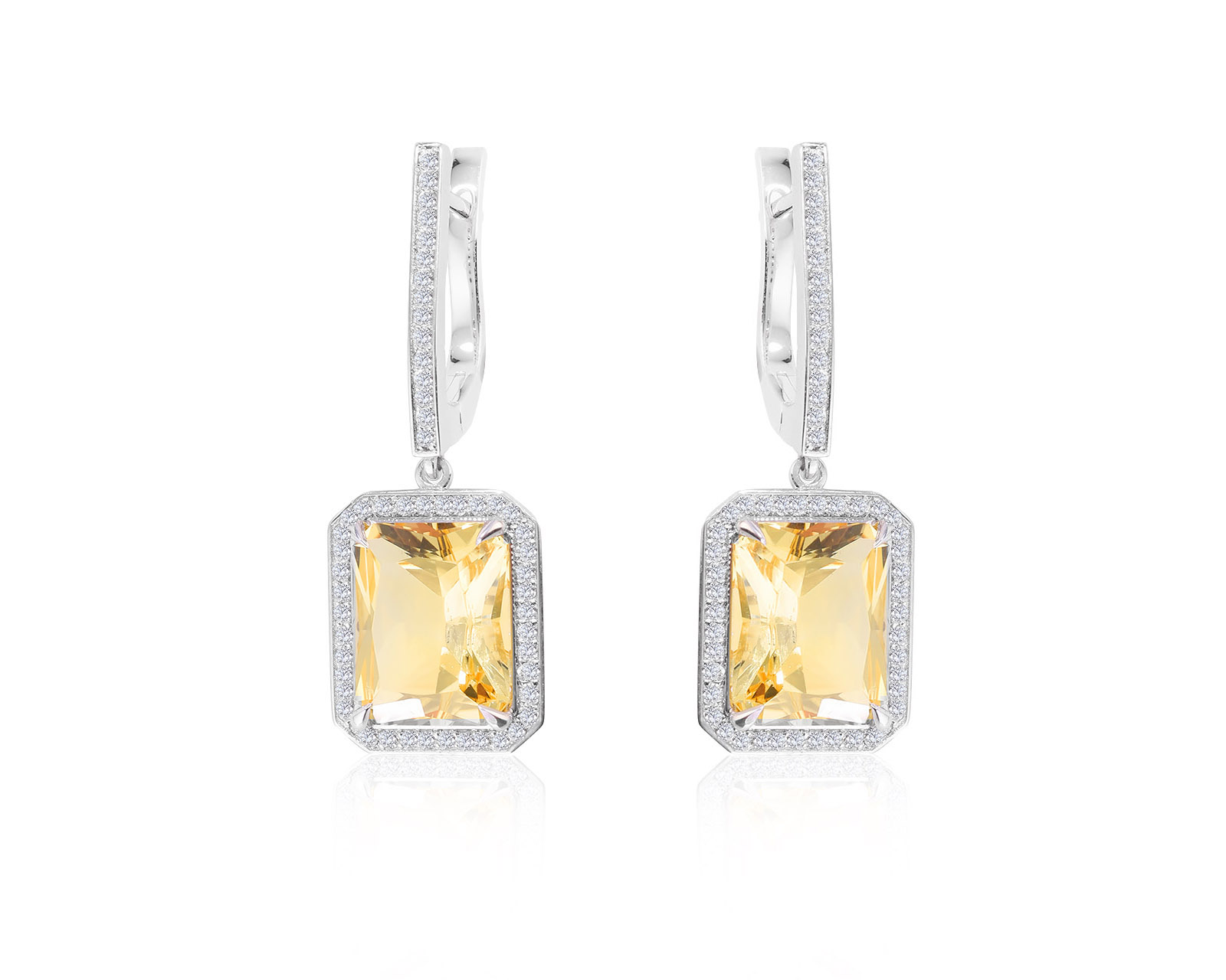Притягательные золотые серьги с цитринами 7.76ct – купить за 104 500 ₽ в интернет-магазине Mister Diamond с бесплатной доставкой