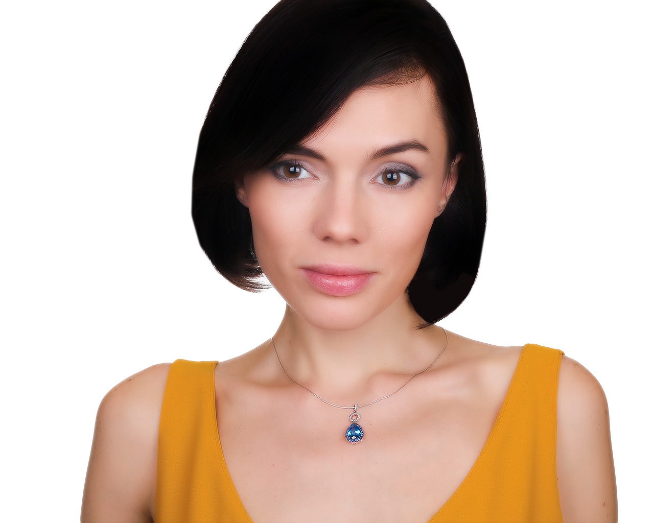 Стильный золотой кулон с топазом 3.37ct