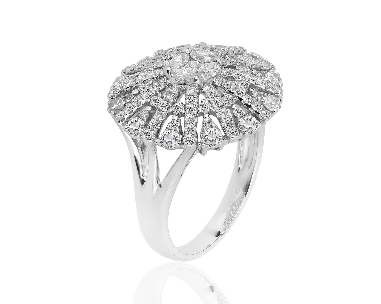 Прелестное золотое кольцо с брилллиантами 1.45ct 101218/2