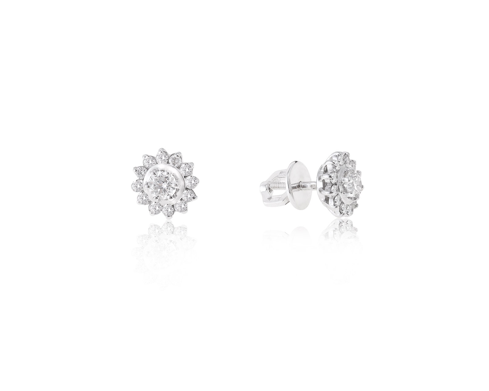 Прелестные золотые серьги с бриллиантами 0.61ct 100223/3