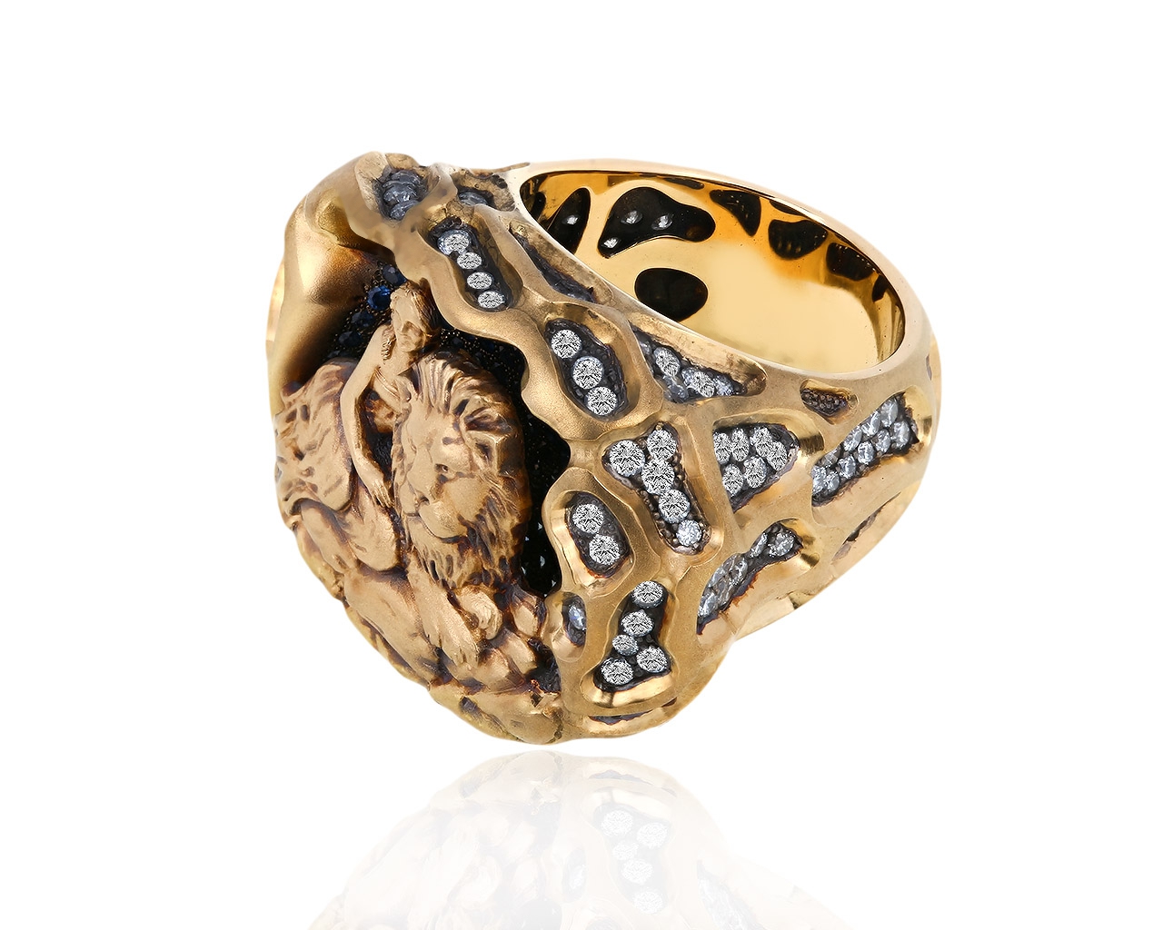 Золотое кольцо с сапфирами и бриллиантами 1.73ct 271118/4