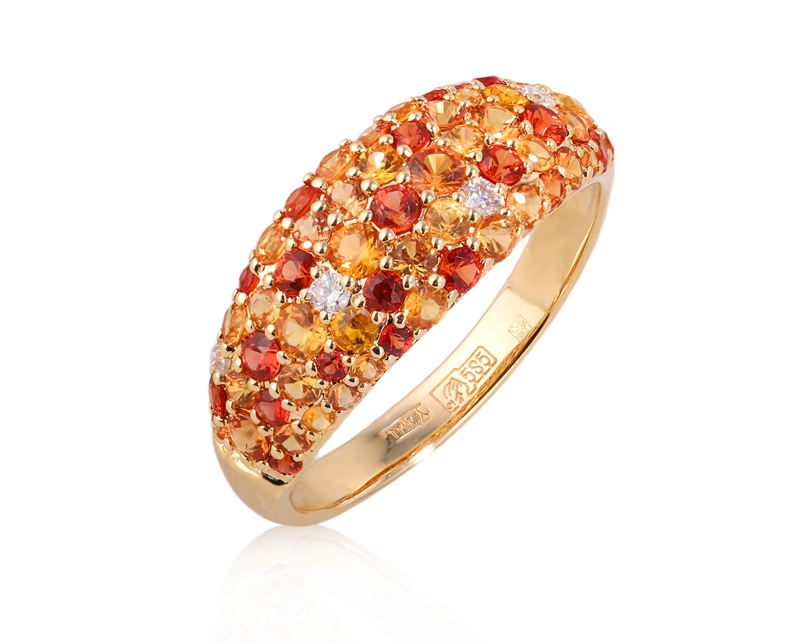 Золотое кольцо с сапфирами 1.73ct и бриллиантами 0.07ct 251025/10