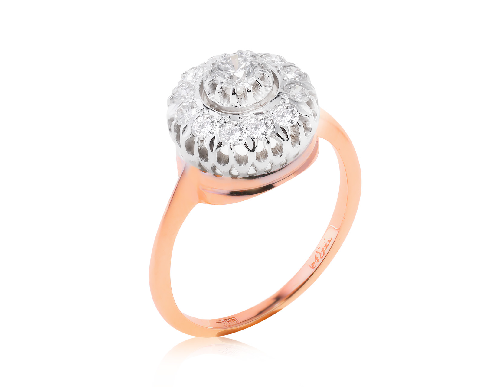 Золотое кольцо с бриллиантами 0.57ct 220623/1