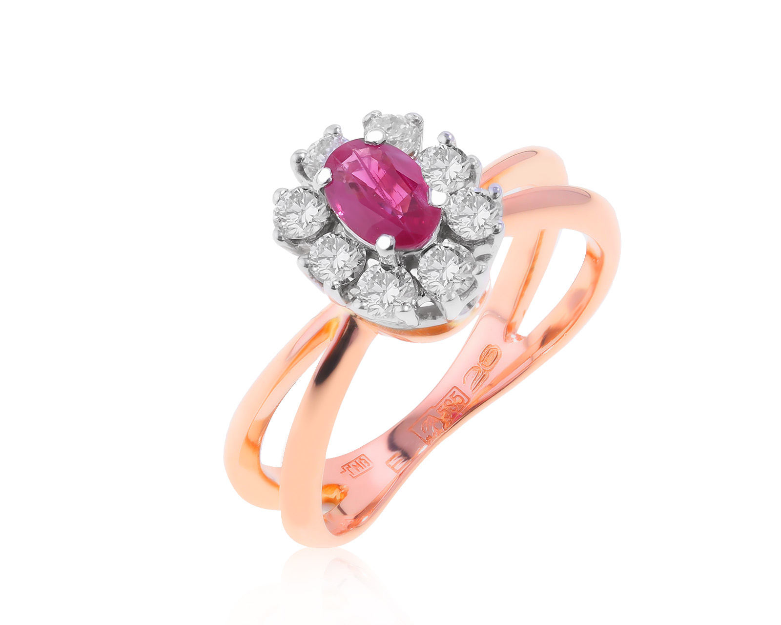 Модное золотое кольцо с рубином 0.51ct 210422/5 Модное золотое кольцо с рубином 0.51ct 210422/5