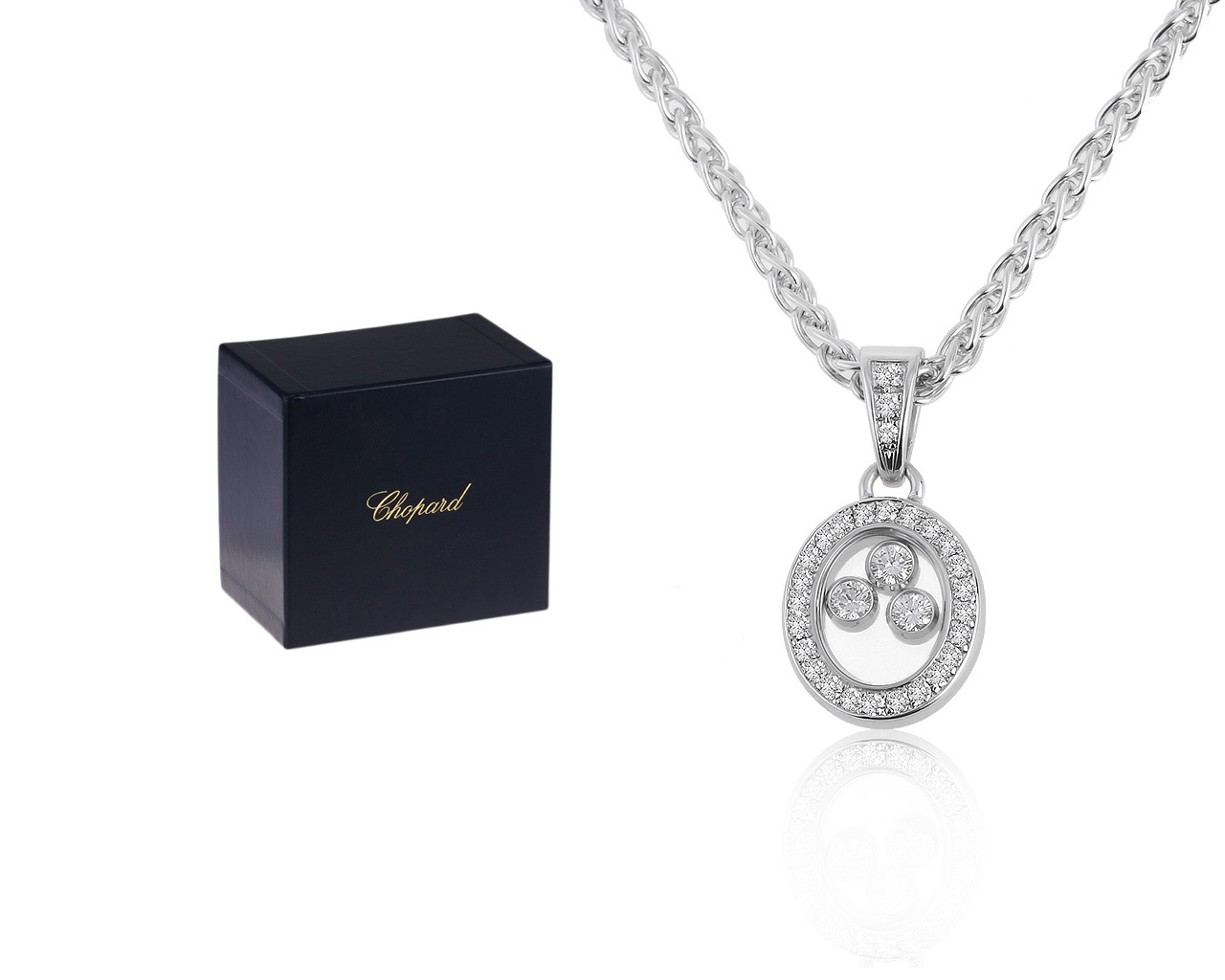 Оригинальный золотой кулон с бриллиантами 0.33ct Chopard Happy Diamonds