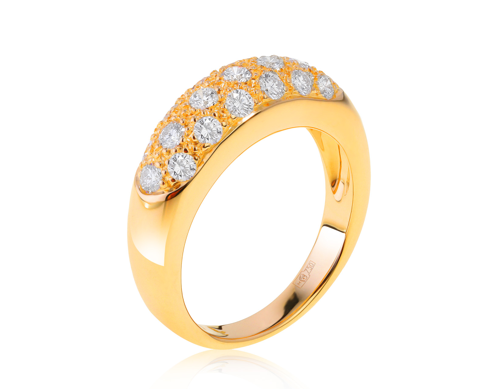 Изысканное золотое кольцо с бриллиантами 0.95ct 261021/13