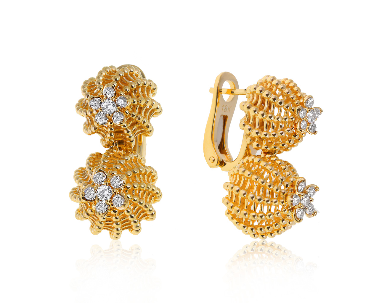 Великолепные золотые серьги с бриллиантами 0.74ct 190421/7