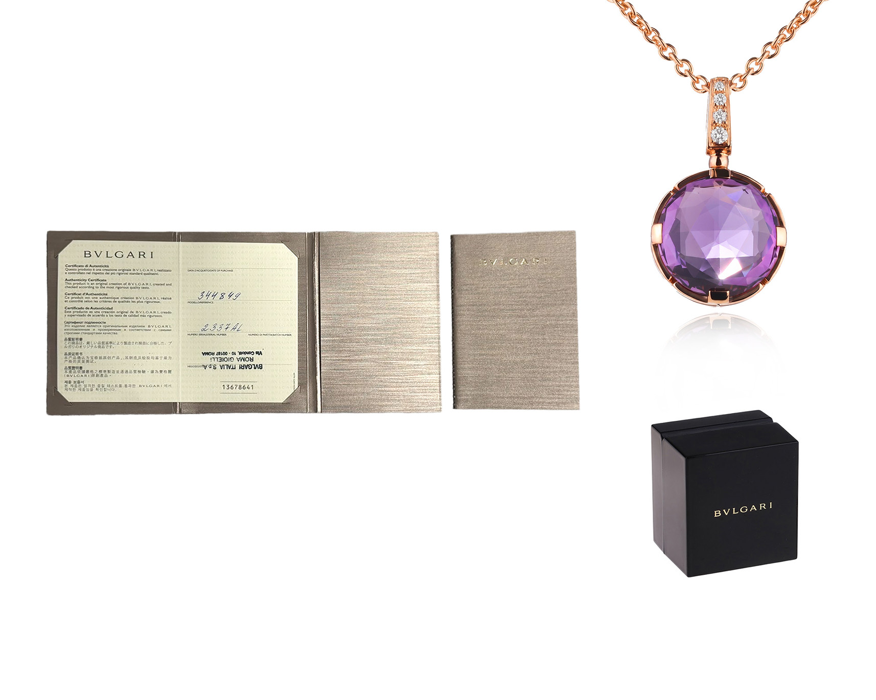 Оригинальное золотое колье с аметистом 9.50ct Bvlgari Parentesi Cocktail