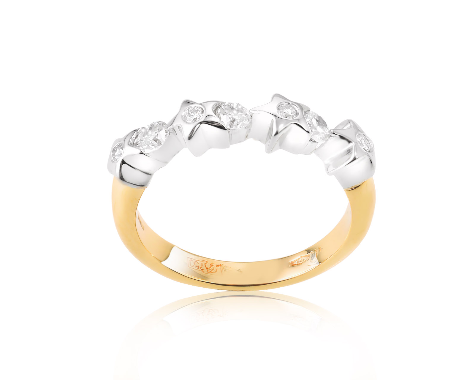 Золотое кольцо с бриллиантами 0.32ct