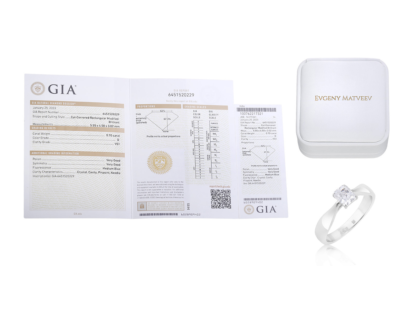 Золотое кольцо с бриллиантом 0.70ct Evgeny Matveev