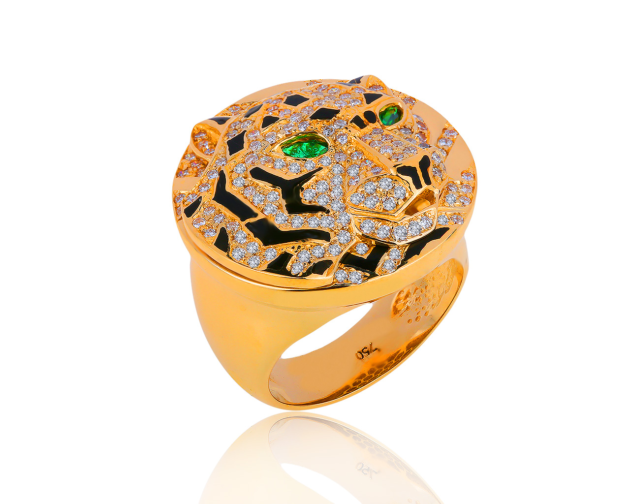 Восхитительное золотое кольцо с бриллиантами 0.90ct