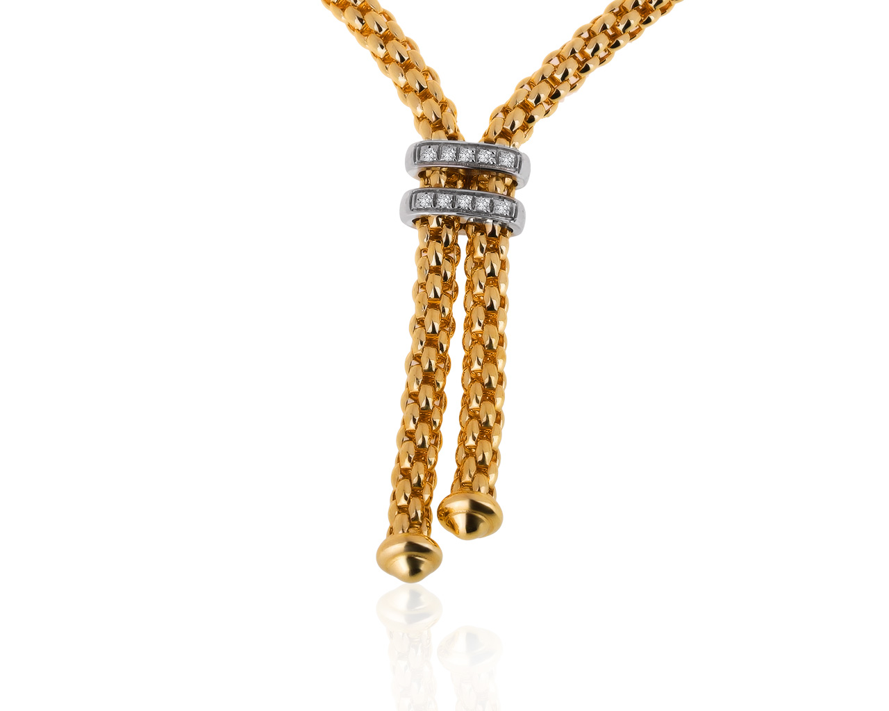 Оригинальное золотое колье с бриллиантами 0.09ct Fope 007500/00