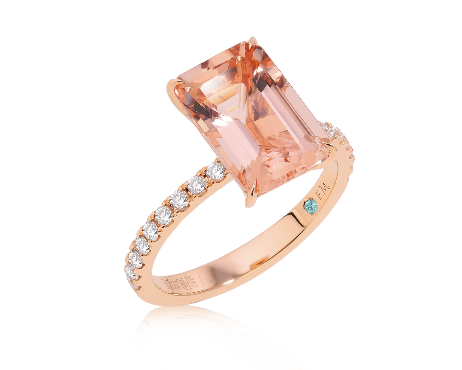 Золотое кольцо с морганитом 4.21ct Evgeny Matveev 161225/Б268