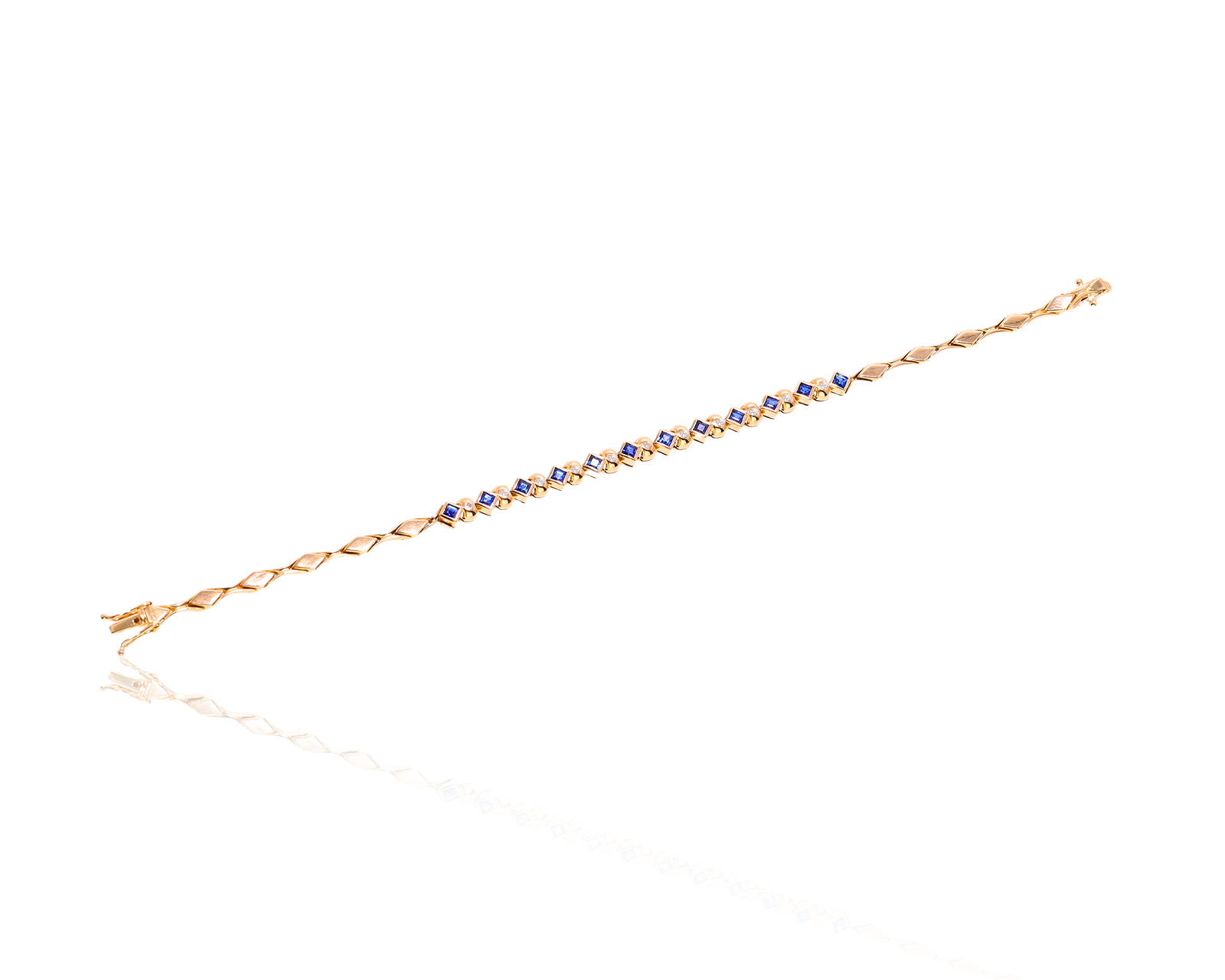 Золотой браслет с сапфирами 0.72ct и бриллиантами 0.05ct 270725/4