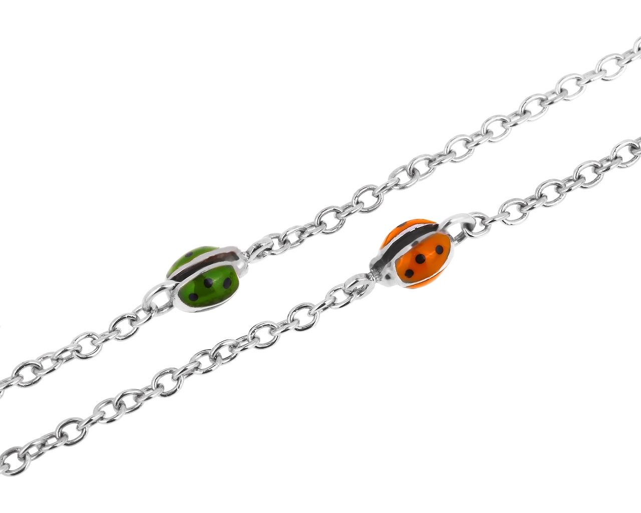 Утонченное золотое колье-цепь с эмалями Aaron Basha Ladybug 200419/8 Утонченное золотое колье-цепь с эмалями Aaron Basha Ladybug 200419/8