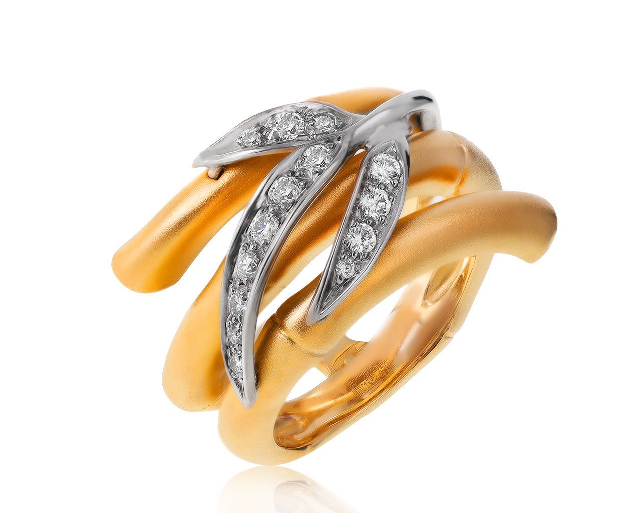 Оригинальное золотое кольцо с бриллиантами 0.24ct Carrera y Carrera