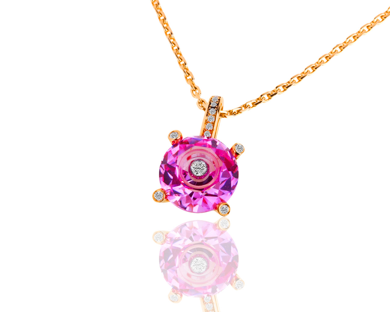 Золотой кулон с розовым сапфиром и бриллиантами Chopard 120918/8