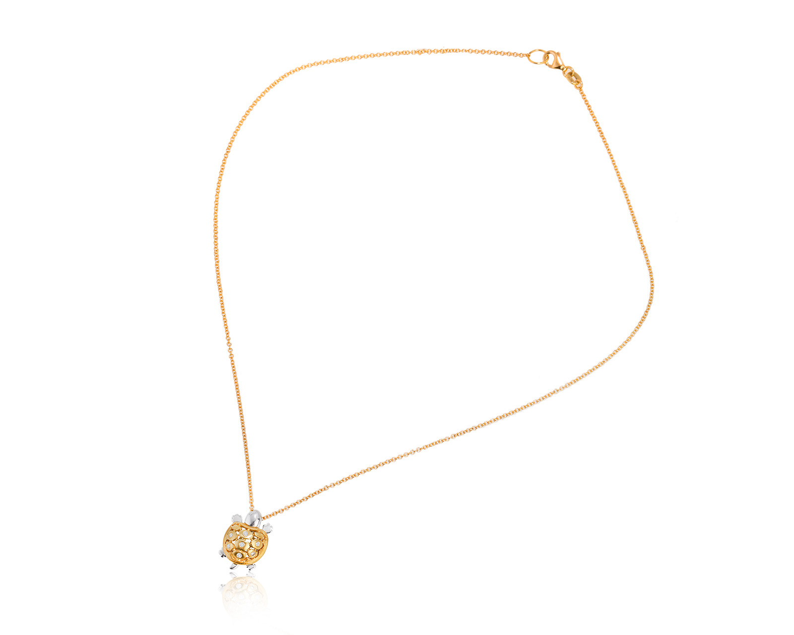 Золотое колье с бриллиантами 0.04ct