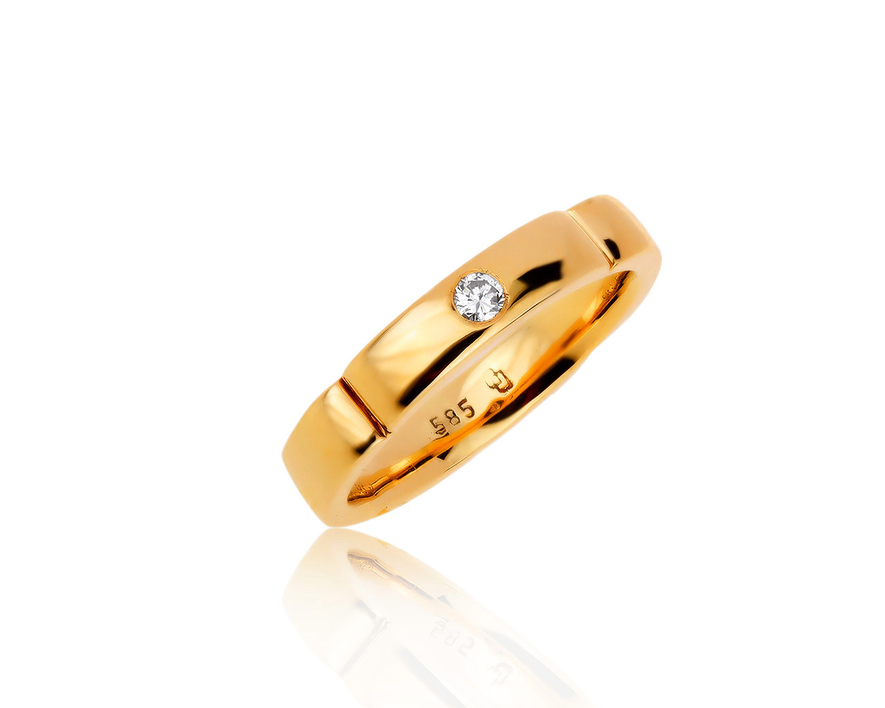 Прекрасное золотое кольцо с бриллиантом 0.05ct 061019/3 Прекрасное золотое кольцо с бриллиантом 0.05ct 061019/3