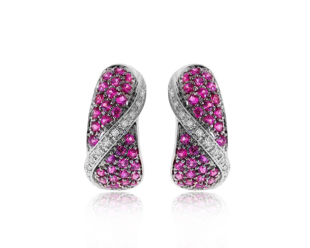 Роскошные золотые серьги с рубинами 1.20ct 121120/5