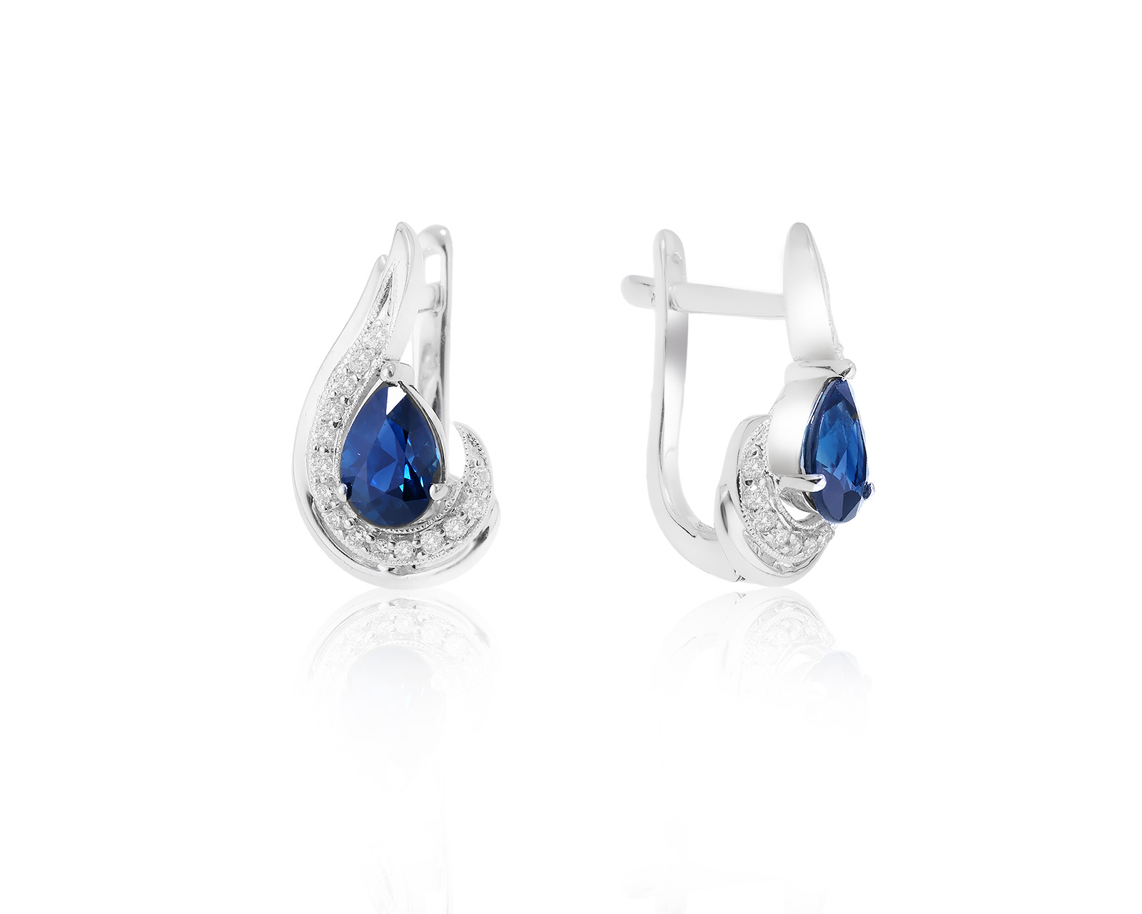 Золотые серьги с сапфирами 1.80ct 060124/3