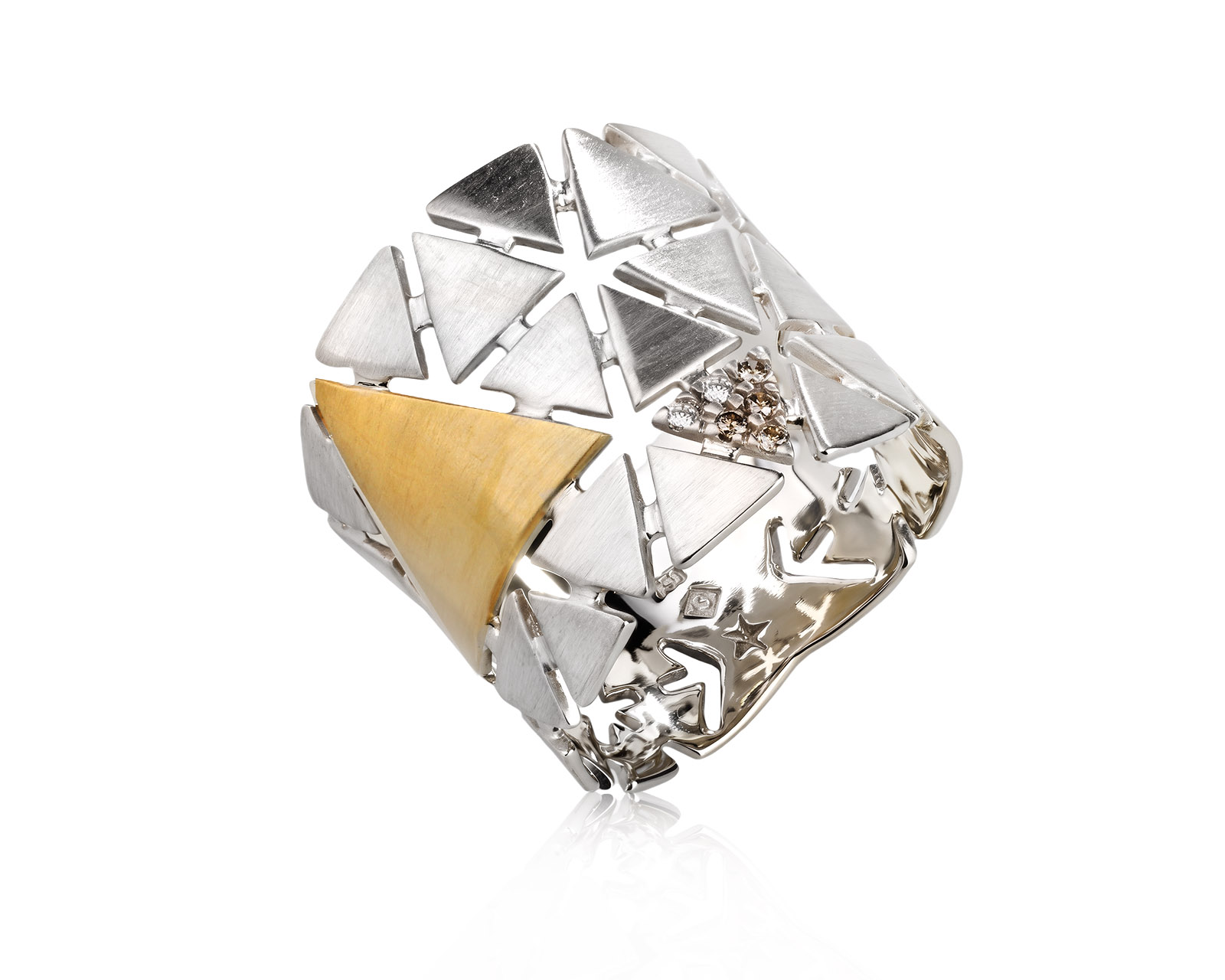 Оригинальное золотое кольцо с бриллиантами 0.06ct H.Stern Ancient America 160726/2