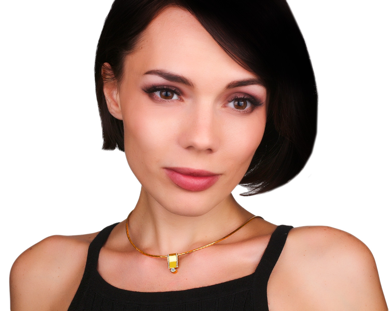 Оригинальный золотой кулон с бриллиантами 0.29ct