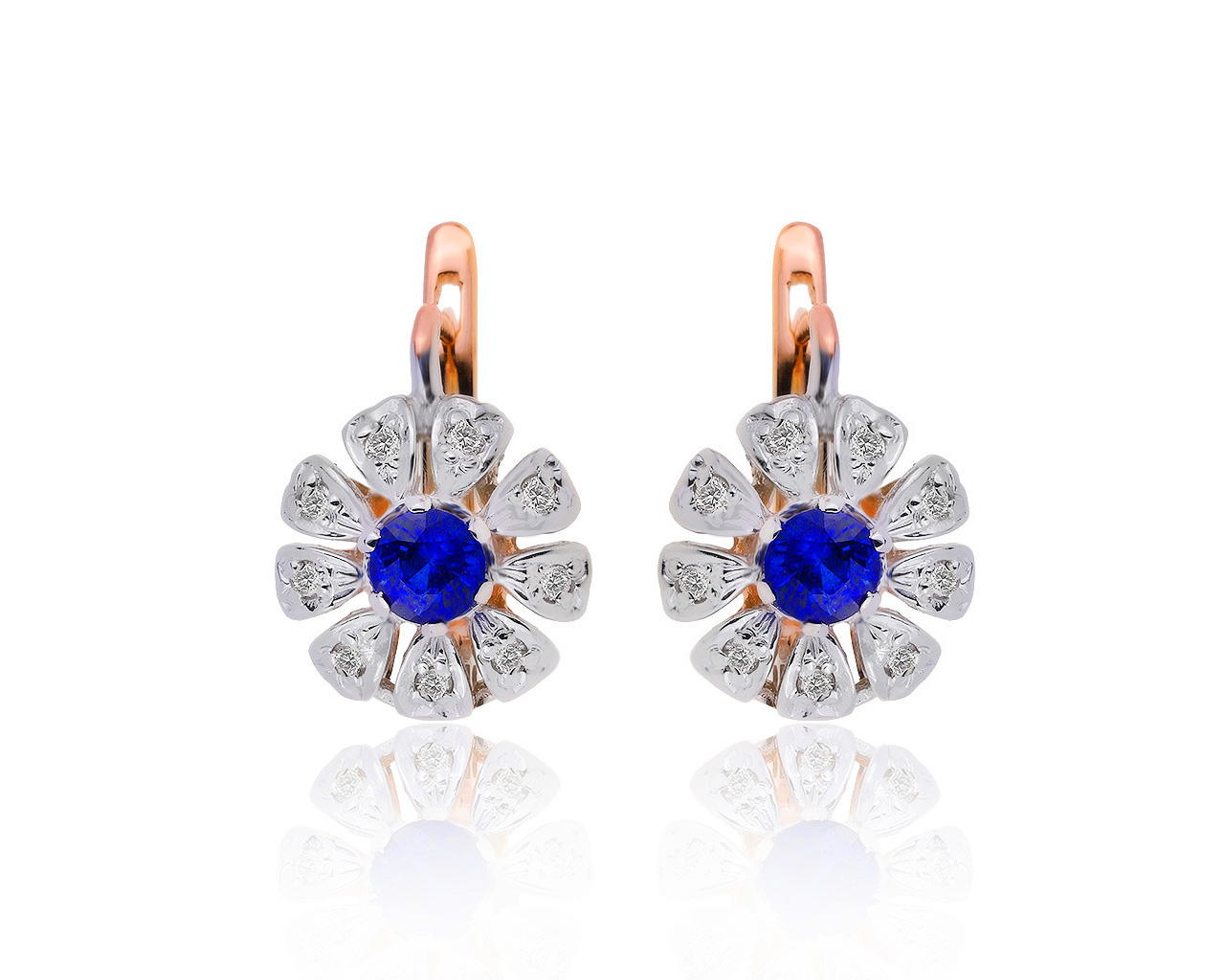 Модные золотые серьги с сапфирами 0.96ct 250320/7
