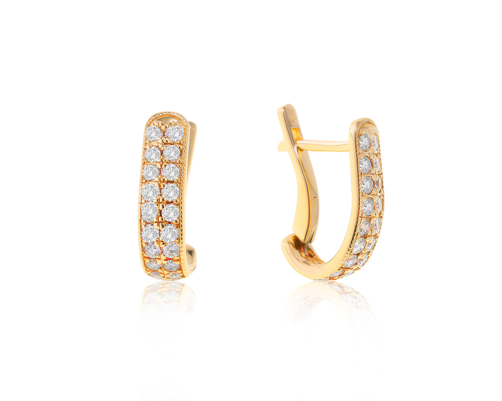 Эстетичные золотые серьги с бриллиантами 0.88ct 181222/1