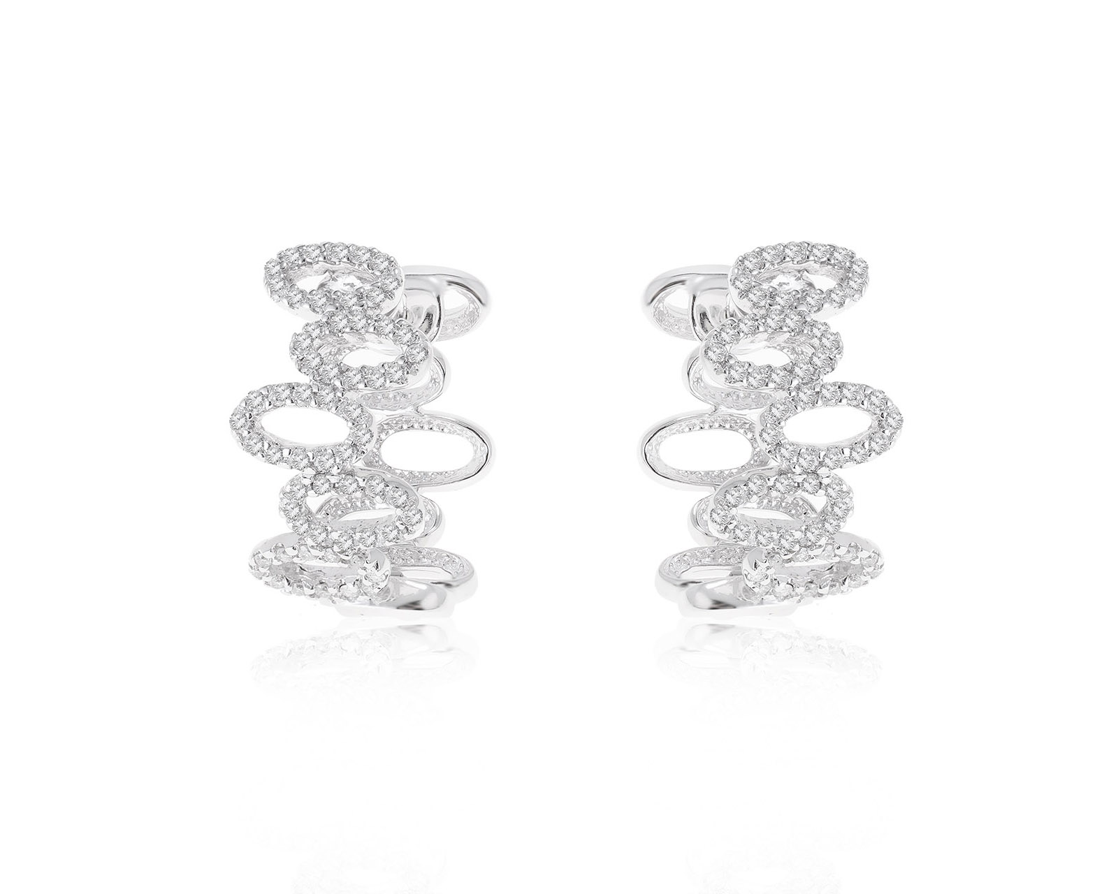 Прелестные золотые серьги с бриллиантами 0.60ct