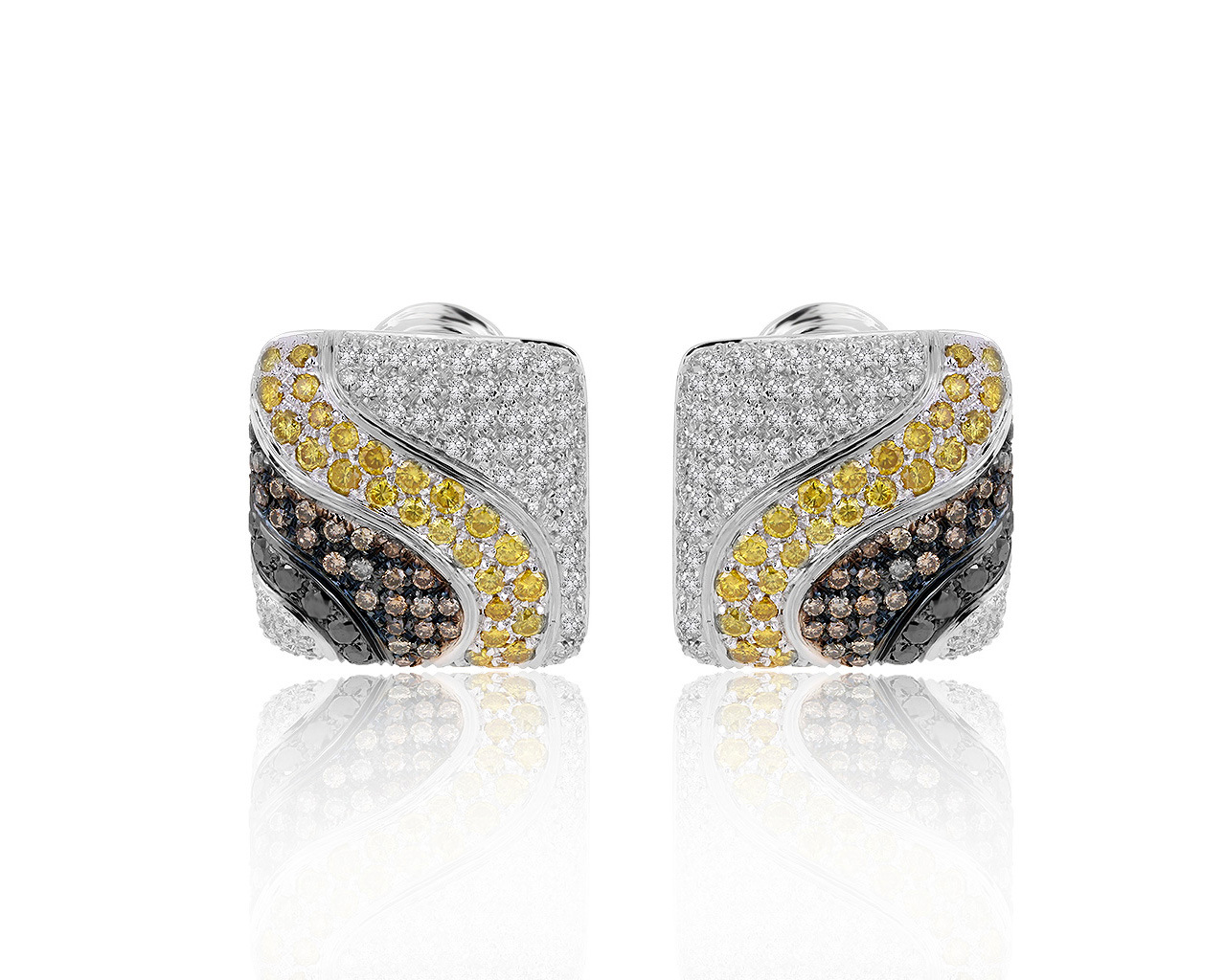 Оригинальные золотые серьги с бриллиантами 2.72ct Valente Milano 230220/13