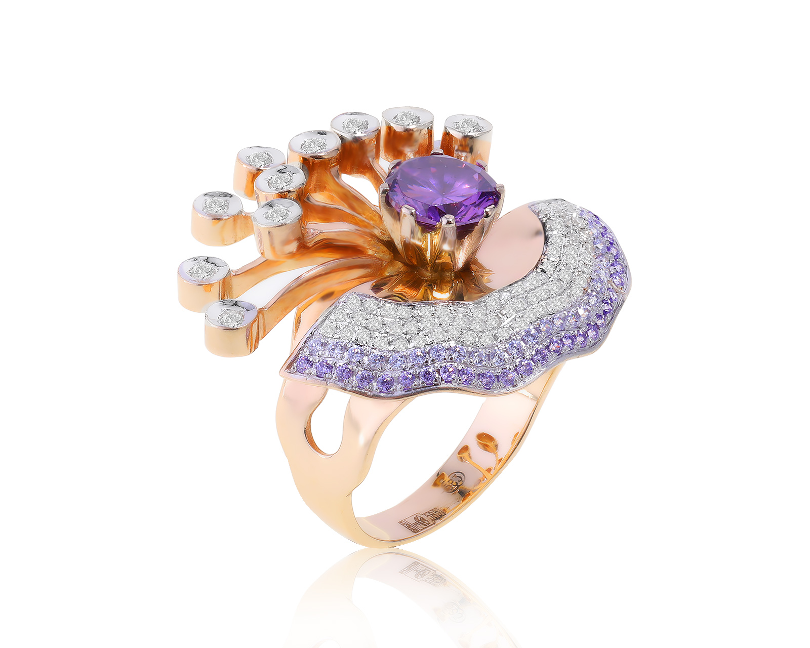 Притягательное золотое кольцо с гранатами 1.67ct 170123/1