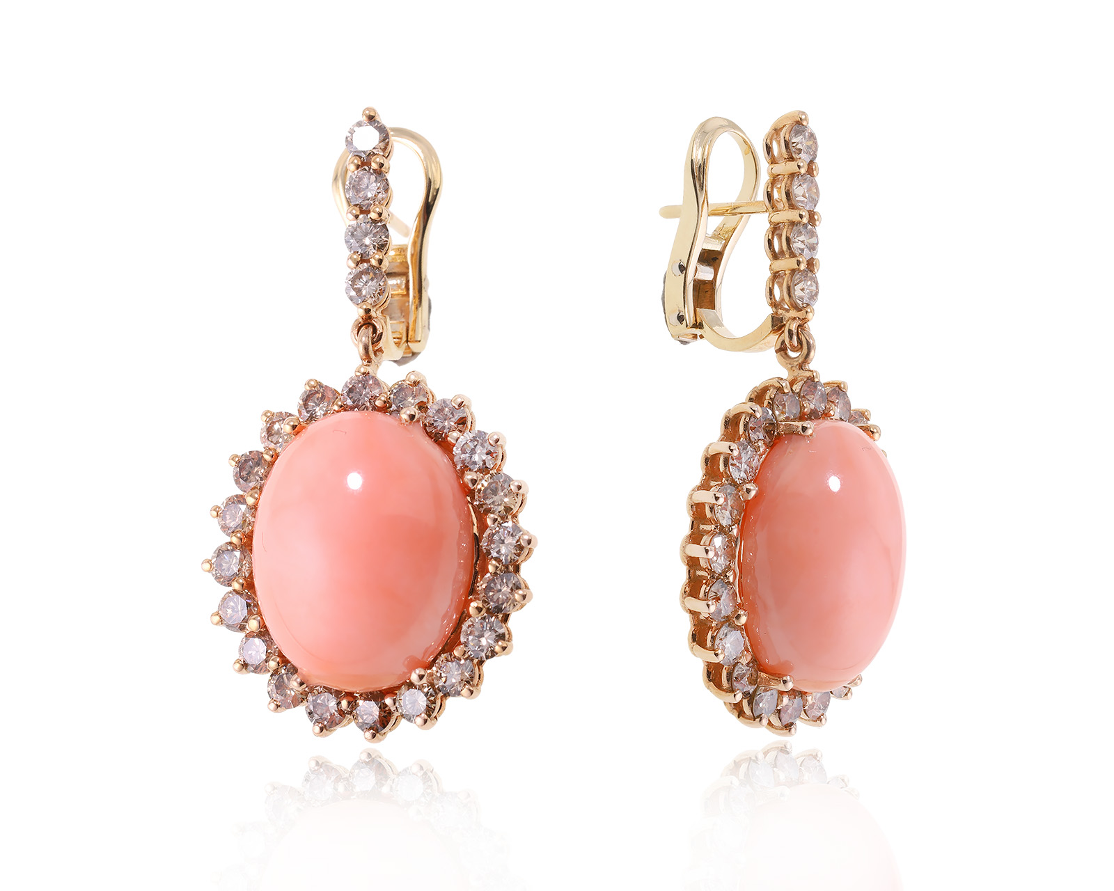 Оригинальные золотые серьги с кораллами 22.60ct Gianni Lazzaro 191223/13