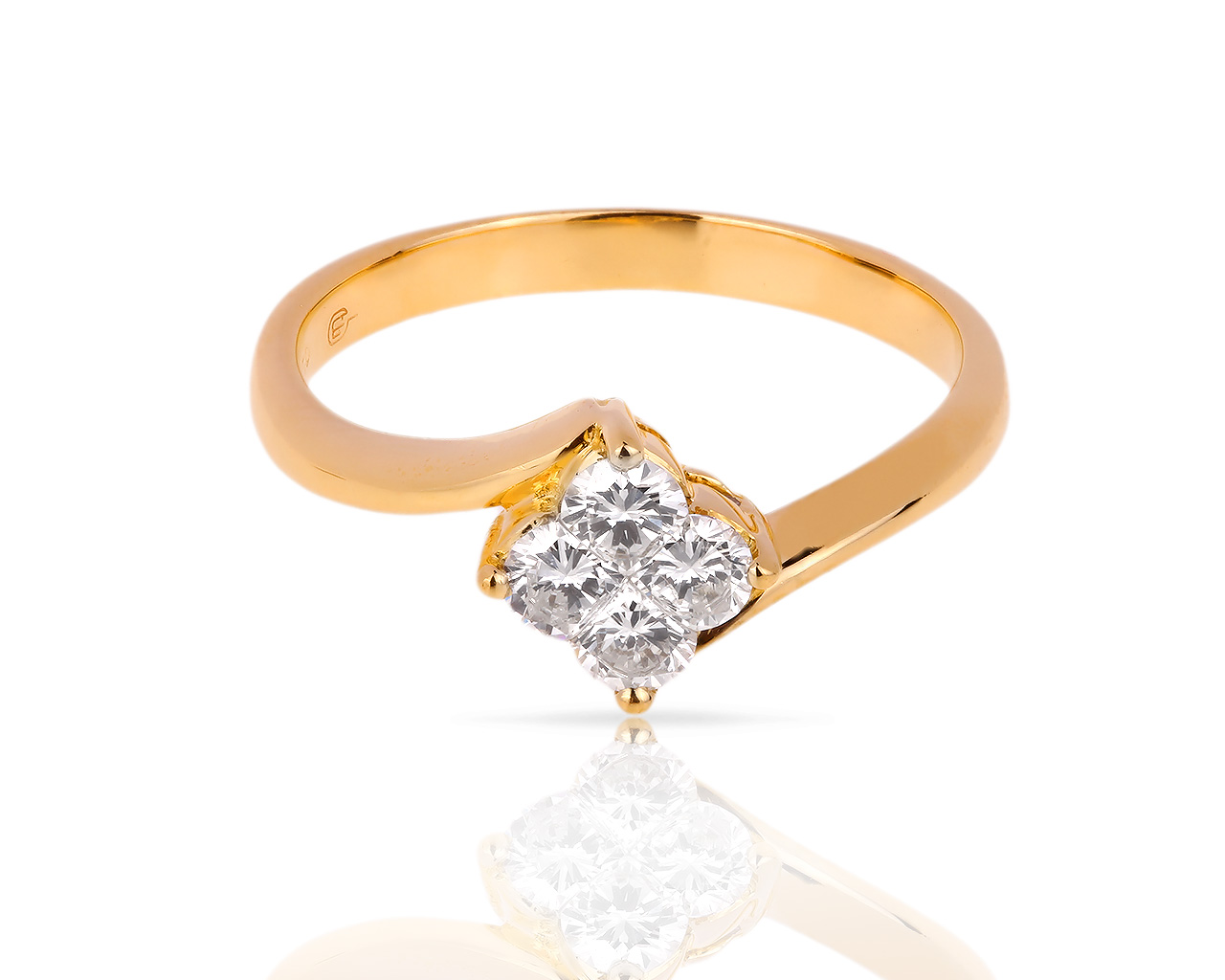 Интересное золотое кольцо с бриллиантами 0.40ct 310518/1