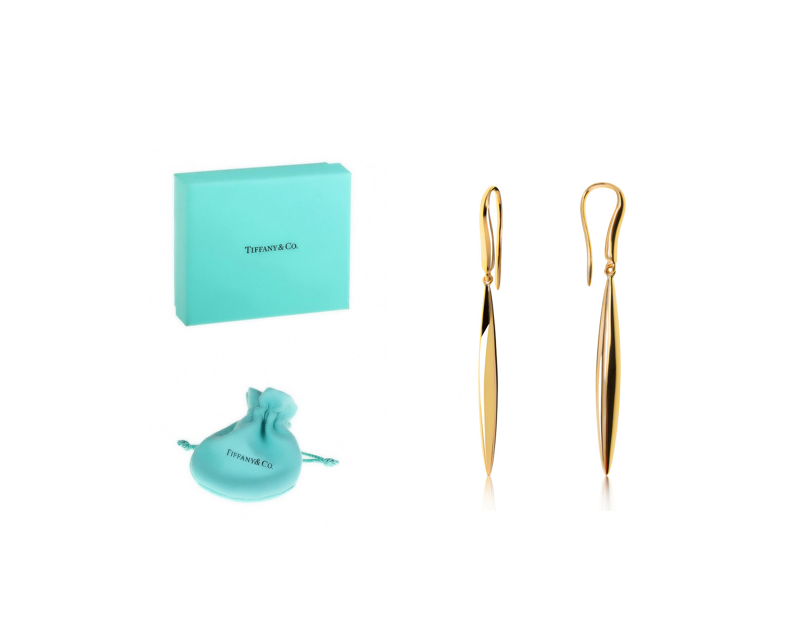 Оригинальные золотые серьги Tiffany&Co