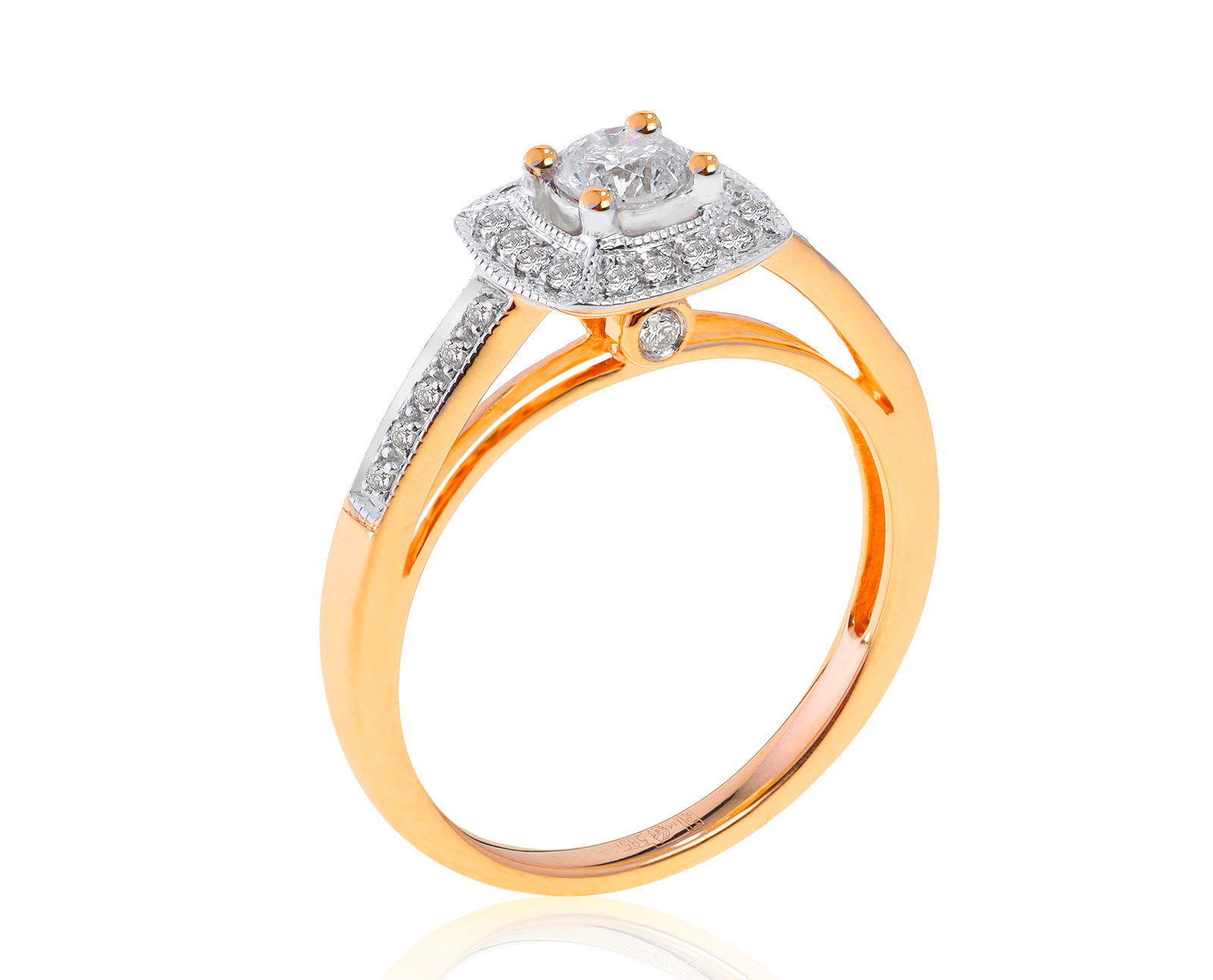 Престижное золотое кольцо с бриллиантами 0.45ct 140921/2