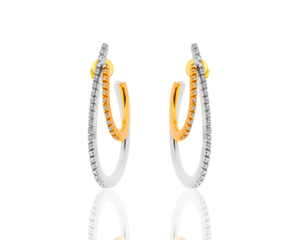 Изящные золотые серьги с бриллиантами 0.38ct Alfieri&St.John 210319/11