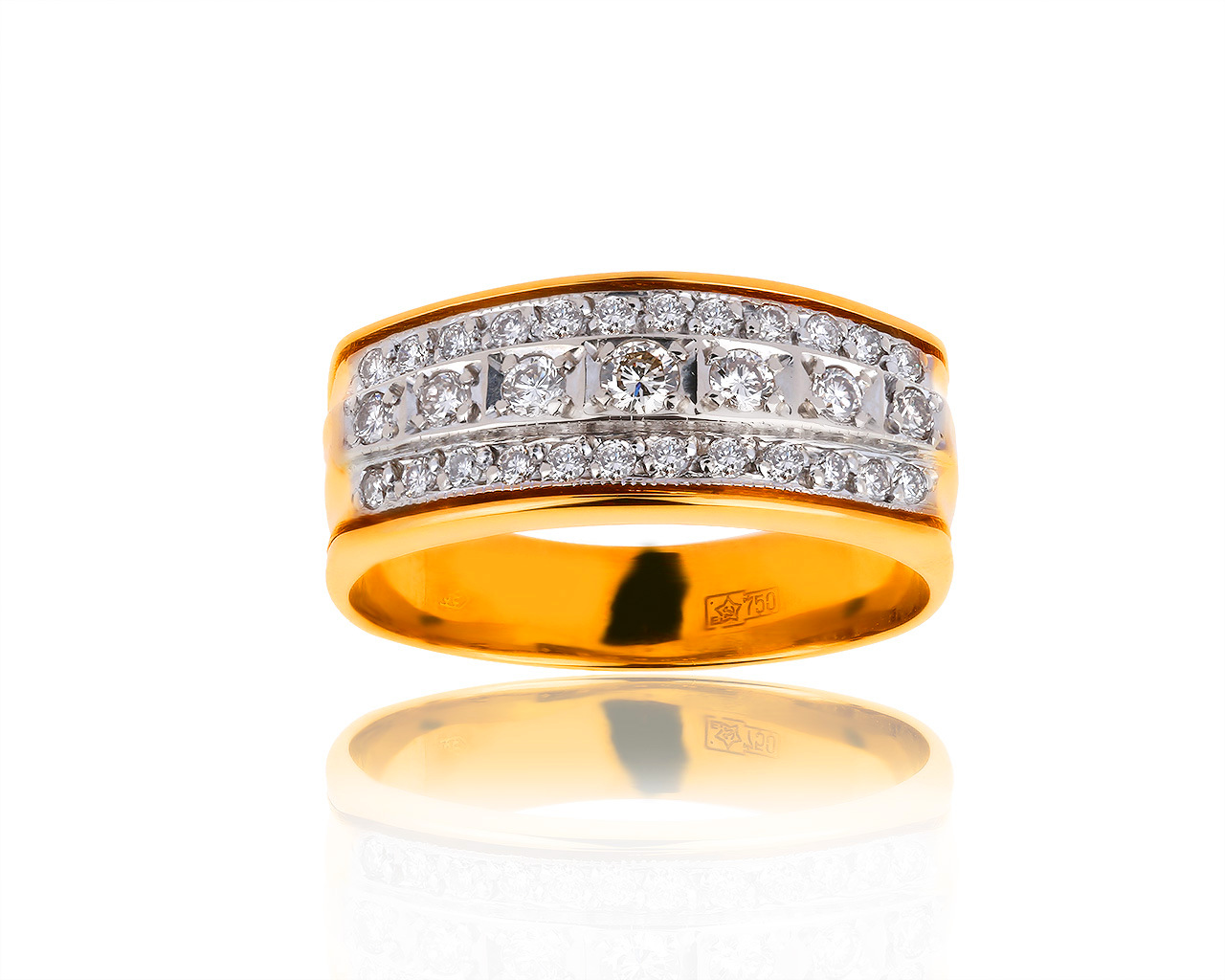 Солидное золотое кольцо с бриллиантами 0.65ct 060819/3 Солидное золотое кольцо с бриллиантами 0.65ct 060819/3