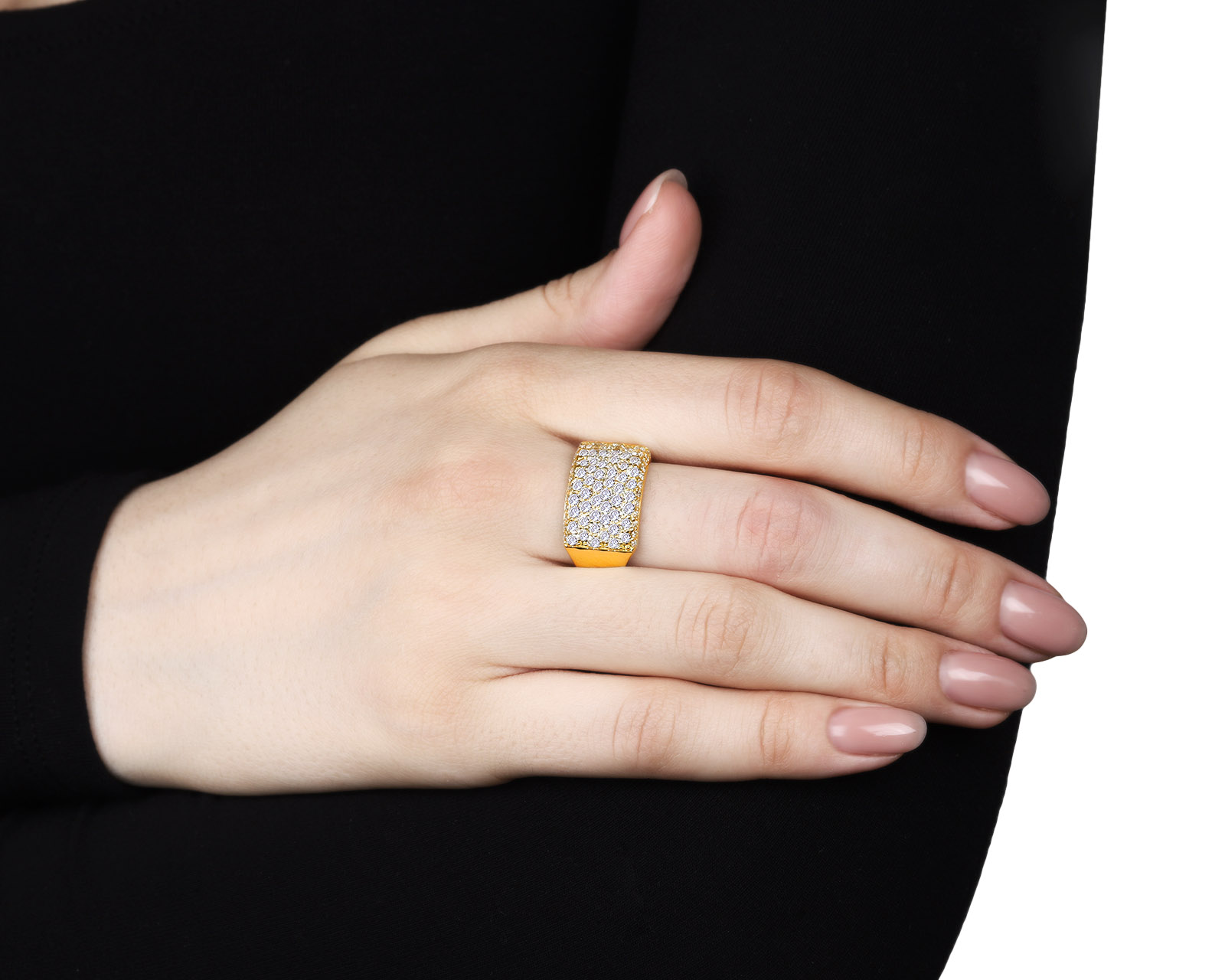 Прекрасное золотое кольцо с бриллиантами 1.92ct