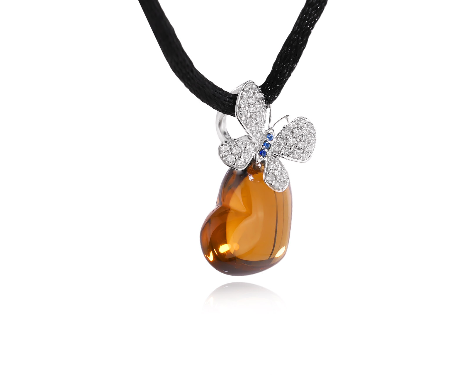 Оригинальный золотой кулон с дымчатым кварцем 8.62ct Lykov`s Jewellery