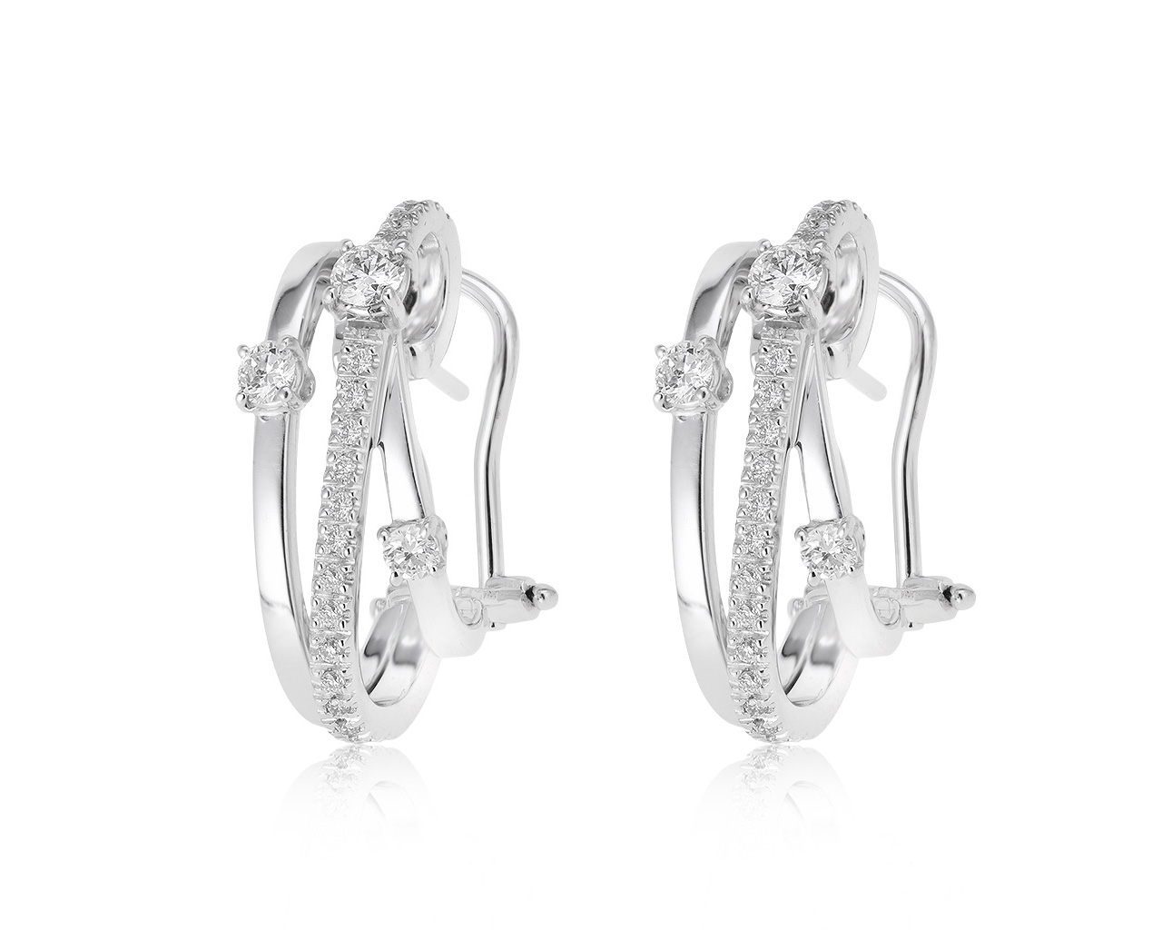 Оригинальные золотые серьги с бриллиантами 0.74ct Alfieri & St.John 291120/17 Оригинальные золотые серьги с бриллиантами 0.74ct Alfieri & St.John 291120/17