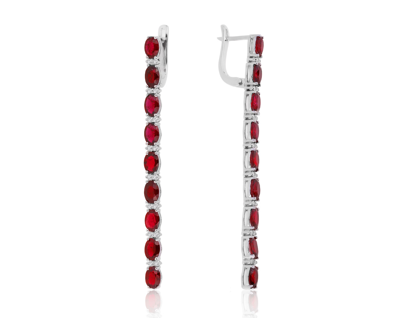 Изысканные золотые серьги с рубинами 6.01ct