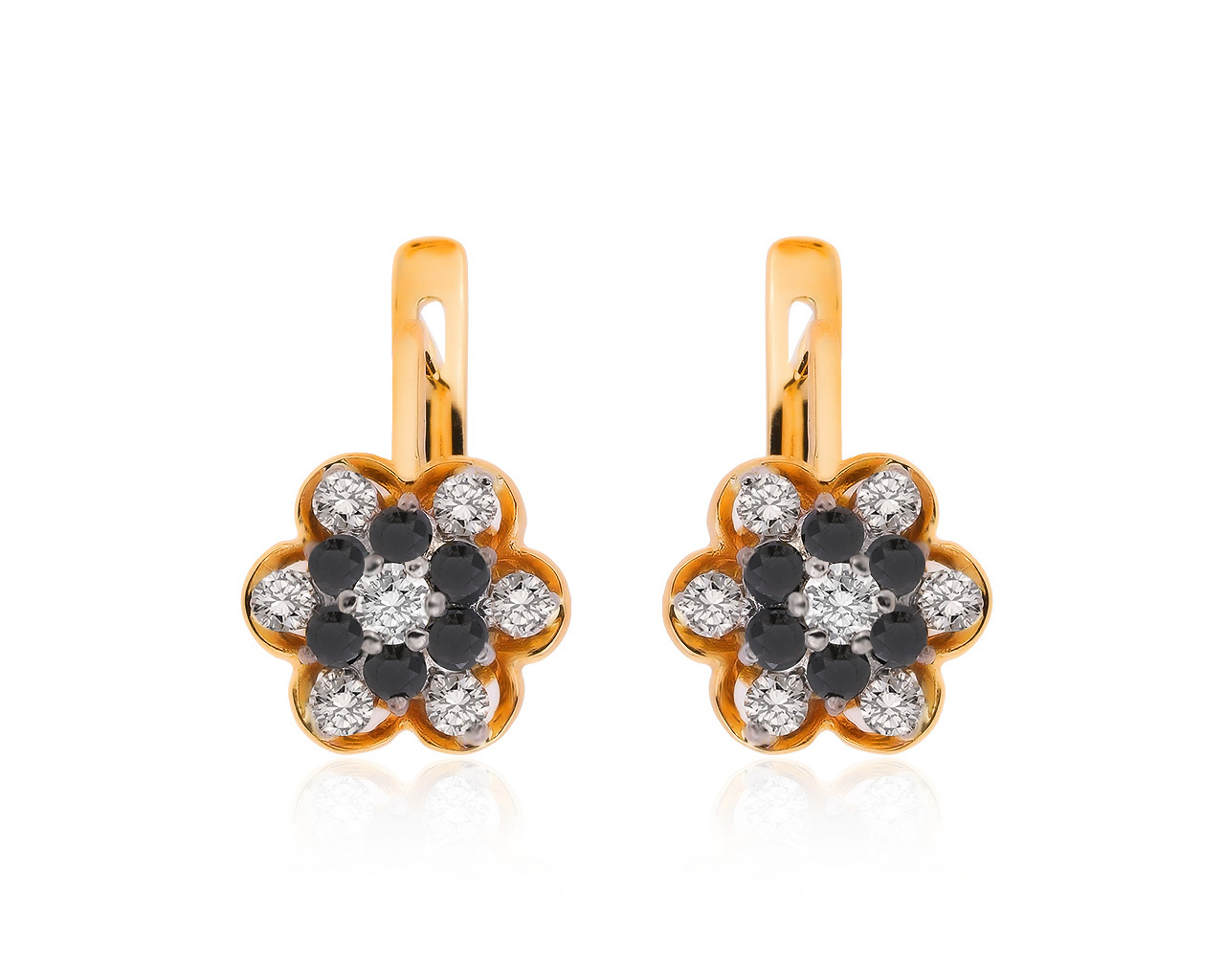Нарядные золотые серьги с бриллиантами 1.27ct 200620/10
