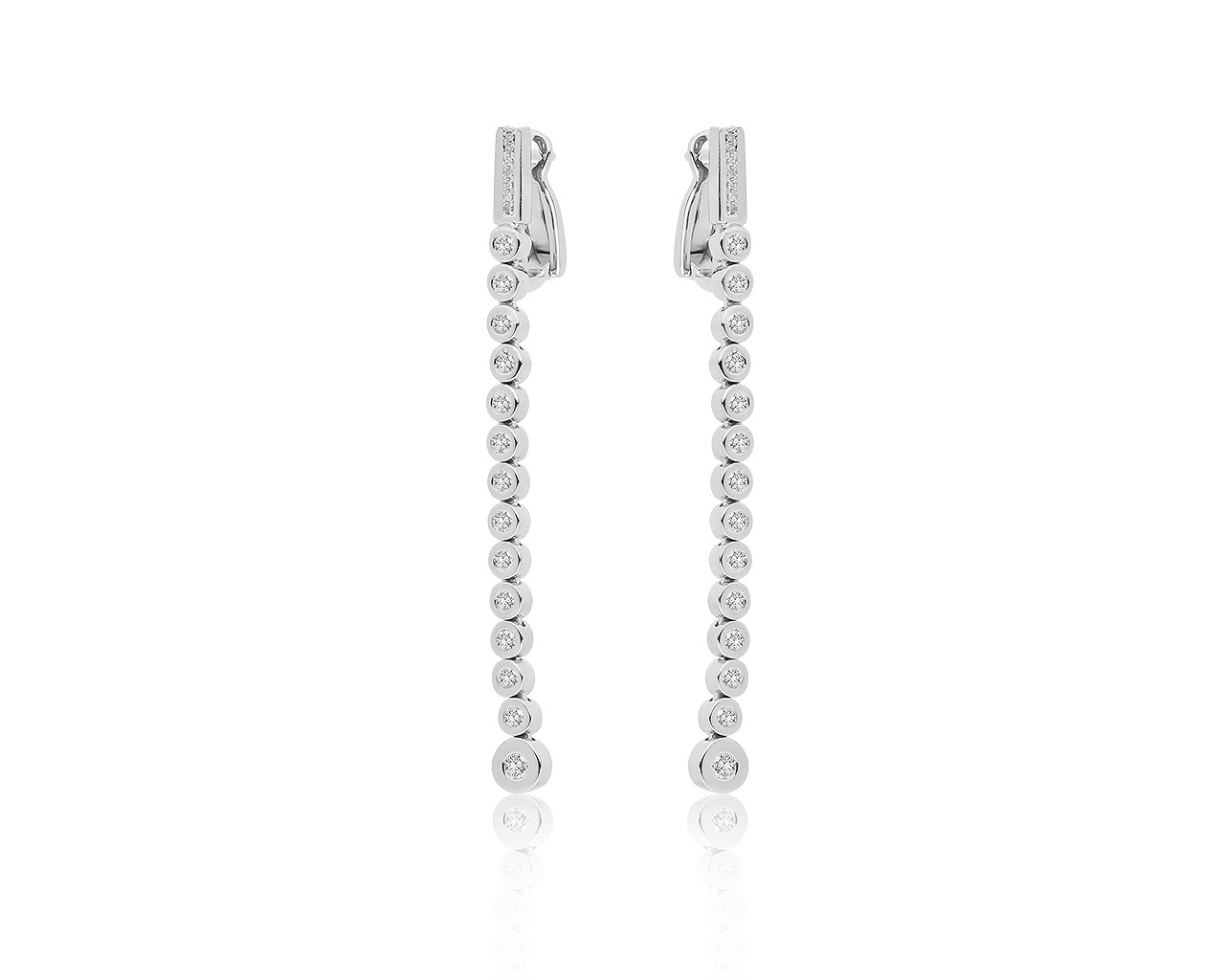 Миниатюрные золотые серьги с бриллиантами 0.95ct 280819/8 Миниатюрные золотые серьги с бриллиантами 0.95ct 280819/8