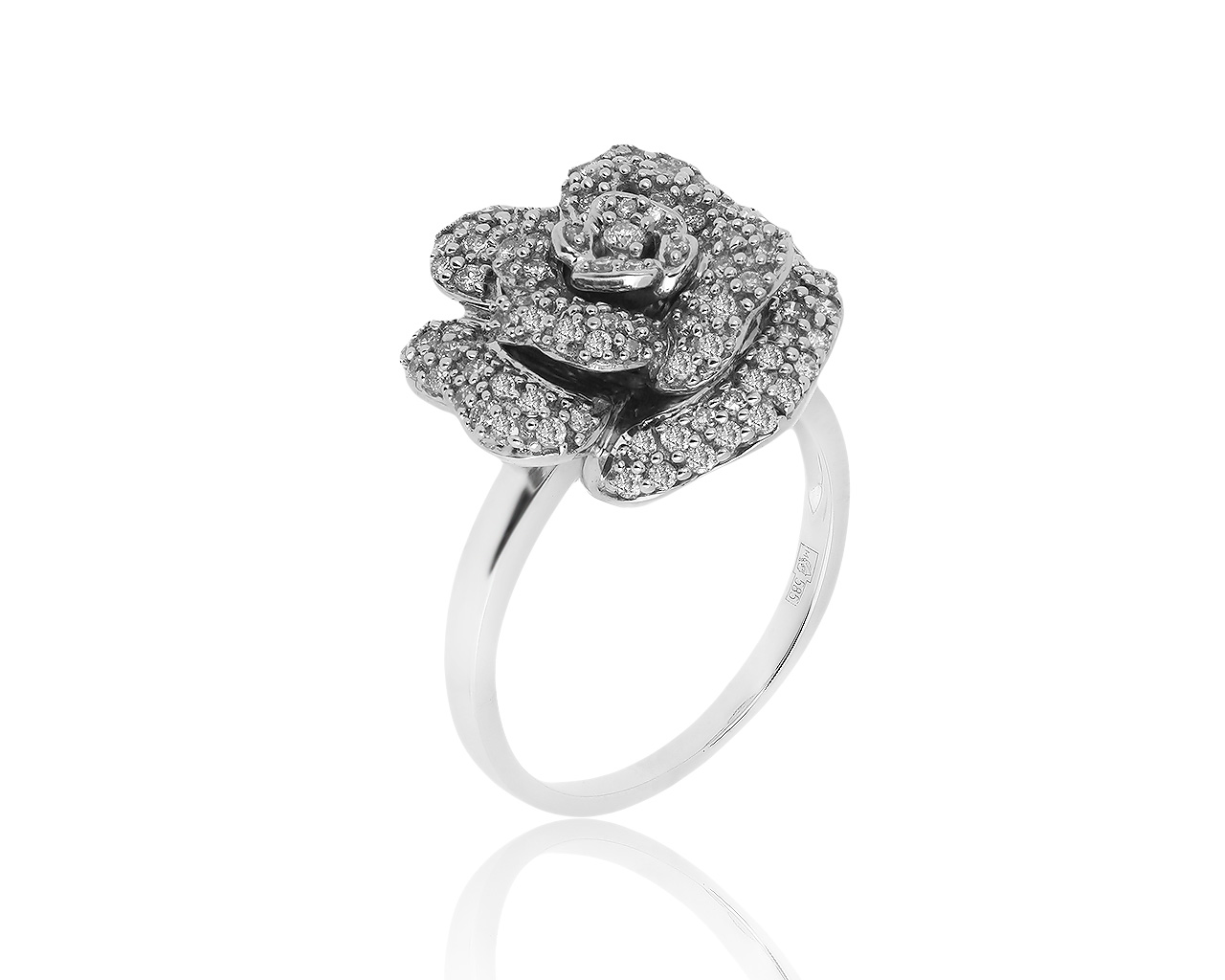 Богатое золотое кольцо с бриллиантами 0.63ct 090819/8